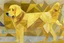 Placeholder: style of paul klee Golden retriever dog