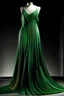 Placeholder: A green Chiffon crepe dress, without sleeves,used in pleats, inspired by the fractal in geometry.