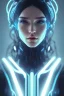 Placeholder: cyberpunk, head, women, portrai, tron