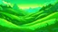 Placeholder: fantasy cartoon style illustration: green hills of the emerald isle