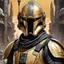 Placeholder: star wars bald male corellian pilot wearing pearlescent black and gunmetal grey First Order special forces heavy assault stealth commando armor and helmet with gold trim inside the jedi temple, hyperdetailed, dynamic lighting, hyperdetailed background, 8k resolution, volumetric lighting, light skin, fully symmetric details