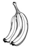 Placeholder: coloring page with banana, Very Simple, very Bold outlines, black and white, no shadows,