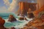 Placeholder: Clouds, rocks, cliffs, rocky land, sci-fi and fantasy, beyond and trascendent, 90's sci-fi movies influence, rodolphe wytsman impressionism paintings