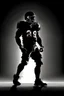 Placeholder: Silhouette of a football linebacker, photorealistic