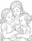 Placeholder: mothers day coloring with two babies