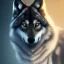 Placeholder: black wolf, black, masterpiece, expert, 8K, hyperrealism, sharp focus, cinematic lighting, blue