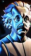 Placeholder: Albert Einstein, detailed and intricate calligraphy ink painting of a "cyborg Mad Scientist" holding beakers, outer space Background cosmic fractals, dystopian, concept art, unreal engine 5, god rays, ray tracing, RTX, lumen lighting, ultra detail, volumetric lighting, 3d, finely drawn, high definition, high resolution. award-winning: professional portrait: atmospheric: commanding: fantastical: clarity: 16k: ultra quality: striking: brilliance: stunning colors: amazing depth: masterfully crafted