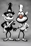 Placeholder: Ren & Stimpy black and white minstrels.