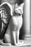 Placeholder: One single mature cat, angel, huge wings, Vienna, friendly, sunny day, model style, hyper realistic, extremely accurate, delicate, extremely detailed, Graphic novel style, wide-angle, open aperture, superfine pencil