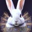 Placeholder: white platinum rabbit with blue third aye, aboriginal, dot painting, indiginous, dot, mud, dream-time, abstract, dots, natural pigment, extremely sharp detail, finely tuned detail, ultra high definition, 8 k, unreal engine 5, ultra sharp focus, art germ and Paul Lewin and Kehinde Wiley