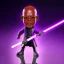 Placeholder: mace windu Samuel jackson purpleGlow jedi bobblehead with boots, no glasses