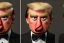 Placeholder: Angry muppet trump, round nose, in suit, eyebrows, spray tan mad, centered