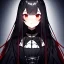 Placeholder: portrait anime vampire, long hair, red eyes, noble black robe, Blood, background Gothic castle, hyper detailed, intricately detailed, gothic, ambiguous lines image, flat dimensional style, flat lines, rough drawing --ar 2:3