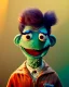 Placeholder: Waist up Portrait, hybrid character, waitress woman with monster muppet mask that covers her entire head, retro style, Sesame Street style, smooth, unreal engine 5, god lights, ray tracing, RTX, lumen lighting, ultra detail, volumetric lighting, 3d.