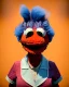 Placeholder: Portrait, hybrid character, waitress woman with monster muppet mask that covers her entire head, retro style, Sesame Street style, smooth, unreal engine 5, god lights, ray tracing, RTX, lumen lighting, ultra detail, volumetric lighting, 3d.