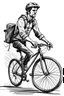 Placeholder: Drawing of a man on a bike