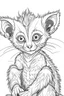 Placeholder: outline art for Lemur Infant coloring pages with sitch, white background, Sketch style, full body, only use outline, toddlers style, clean line art, white background, no shadows and clear and well outlined.