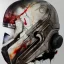 Placeholder: photorealistic luke skywalker helmet with weathered painting , illustration on coarse canvas by <agnes cecile> and <Yoji Shinkawa>, ornate and intricate details , soft smooth lighting, ultra detailed concept art,