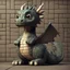 Placeholder: A cute dragon that is smooth and appears to be made of tiles 3D