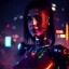 Placeholder: fullbody portrait,beautiful female robot, intense stare, sad eyes, post-apocalyptic in a cyberpunk city, realistic, intriacte detail, sci-fi fantasy style, volumetric lighting, particles, highly detailed ,cinamatic , deep colours,8k, by Caravaggio