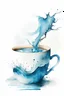 Placeholder: a coffee cup with white and Bluewater color background