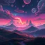 Placeholder: paisaje fantasy art neon