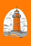 Placeholder: make orange color Line art draw Beach Haven Water Tower on Long Beach Island NJ logo for me