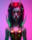 Placeholder: isometric clean art of a cute Demon girl with deep red hair green eyes and black horns, soft lighting, soft pastel gradients, high definition, 3d icon clay render, blender 3d