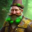 Placeholder: Ultra detailed fullbody of mystic leprechaun with and shamrock,old,fat,extremely detailed digital, human,painting,detailed eyes, extremely detailed face ,perfectly centered image, perfect composition, rim light, beautiful lighting,masterpiece,8k, stunning scene, raytracing, anatomically correct,, in the style of Dysney and pixar,smile