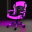 Placeholder: dark gamin room led lights monitor and chair cyberpunk style d