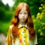 Placeholder: pretty girl, age 10, ginger hair, colourful, gentle, full-body