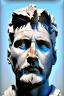 Placeholder: Ultra Realistic image, roman sculpture, white marble material, Lionel Messi, gold winner Laurel crown, miguel angel style, chisel style, emperor, waist up portrait, epic, celestial style, cinematic lighting, God light, god rays, 4k resolution, smooth details, ornate details, soft lighting, unreal engine 5, sky and clouds background.