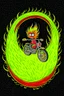 Placeholder: lorax on motorbike jumping through flaming hoop