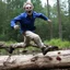 Placeholder: Timothy Carey as a zombie, jumping on a log