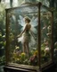 Placeholder: Photography Thil shift The beautiful fairy girl fly in case glass box is an abstract concept that refers to a world made entirely of flowers or plants, often in a fantasy or mythical setting. The flower planet in this image appears to be a baroque world, with ornate spiral patterns and intricate designs.