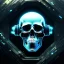 Placeholder: cyberpunk style ink ball skull picture in detailed frame, big black eyes, unreal engine 5, 8k resolution, photorealistic, ultra detailed, frame extreme accurate