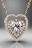 Placeholder: Create a visually stunning and luxurious image of a diamond necklace with a big symmetrical heart shape diamond at the center and 3 layers loops of small round diamonds around it