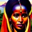 Placeholder: Drawing of 'woman from Wodaabe tribe',sweet stare,painting by Earl Norem, simon Bisley,frazetta,西嘛哒, evan lee, Vallejo,kelly,Paul Gauguin oil on canvas, cinematic composition, extreme detail,fit full head inside picture,8k