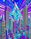 Placeholder: Ethereum Superweapons in an imaginative landscape of a futuristic metropolis in an ethereum gas war with towering skyscrapers, advanced transportation systems, and vibrant public spaces, in the style of cubism, geometric shapes, bold colors, and multiple perspectives, influenced by the works of Pablo Picasso and Georges Braque, envisioning the possibilities of urban life in the future.