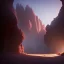 Placeholder: Cave in a desert mountain, hyper realistic, photography, rays, amazing lighting