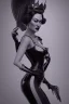 Placeholder: Joan Crawford as evil queen in black leather, busty, cleavage, dominatrix, curvy, angry, stern look. unreal 5, octane render, cinema4d, dynamic lighting, dramatic lighting, 4k, redshift render, highly detailed, hyper realistic,anthropomorphic