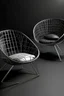 Placeholder: a chair that is mostly round but has a mostly regular chair that looks like it's made out of wired