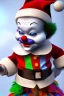 Placeholder: Clown from IT dressed in a santa outfit,high detail, volumetric lighting, tiny features, intricate detail,volumetric clouds