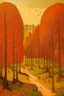 Placeholder: An orange colored forest with olive trees painted by Pieter Bruegel the Elder