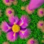 Placeholder: microphotography top-down view of a colorful single complex flower, high definition, detail, HD, 8k, realistic, 3d rendering, blender, photography, fisheye, bulge, tilt shift blur, microbiology