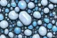 Placeholder: Blue raindrops on a white rock, close up view, photo quality, stone marble, ultra realistic