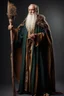 Placeholder: Elderly druid king with a grey beard dressed in long flowing robes carrying a long wooden staff Photo realistic