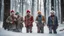 Placeholder: In a mesmerizing combination of brilliant and fading shades, photorealistic,a high-quality,ultra photo-realistic realism image, a group of badly dressed and poor looking ugly clowns, hyper realistic, 35mm, F1.8, heavy snow flakes, IPA photograph of the year winner, in a forrest, intricate detail, Sharp focus, in the light of a scary full moony, reflections on large puddles, super sharp,