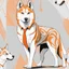 Placeholder: Impresionante perro Husky siberiano humanoide de arte lineal, traje , corbata, cuerpo completo, colores blanco y anaranjado, calidad ultra, 8k