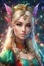 Placeholder: young woman elf, cute cartoon character, vibrant colors, colorful, cute, adorable, intricately-detailed, delicate, beautiful, stunning, breathtaking, intricate detail, insanely high detail, volumetric lighting, fantasy background